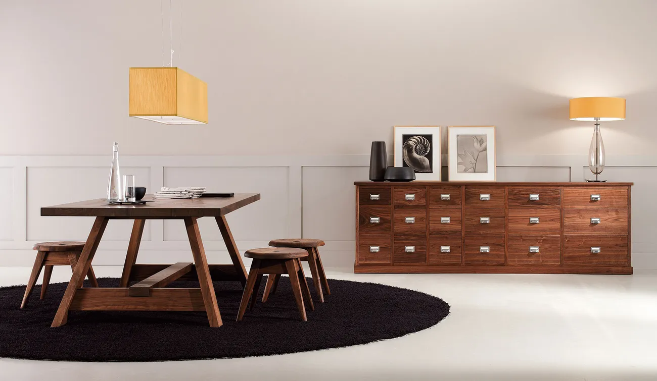 Brenta, table and stools for Riva 1920, 2007