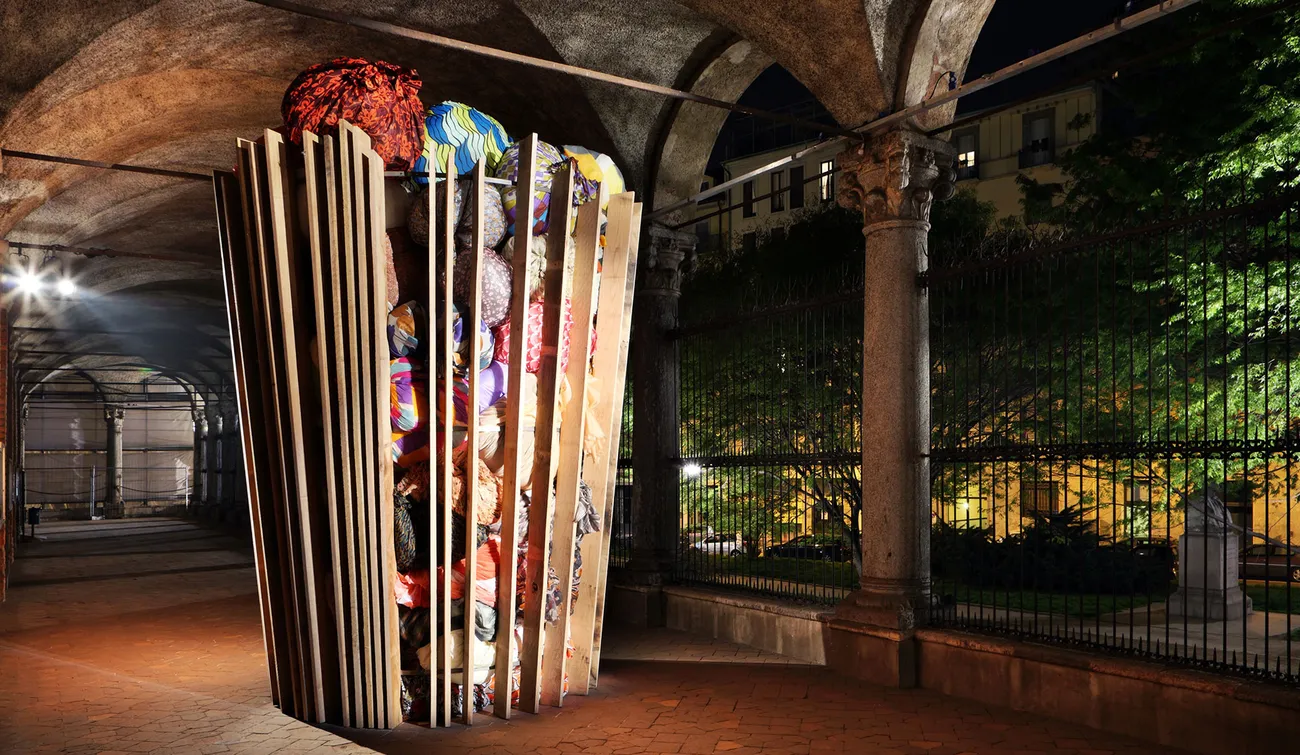 The Wooden Beacons installation