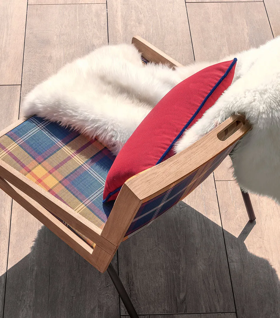 Allaperto, outdoor collection for Ethimo, Mountain armchair tartan version