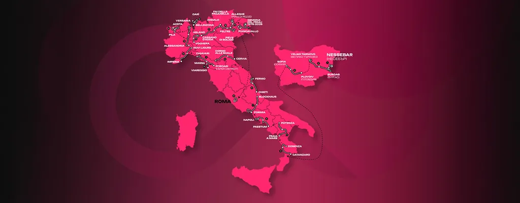 Il tracciato del Giro d'Italia