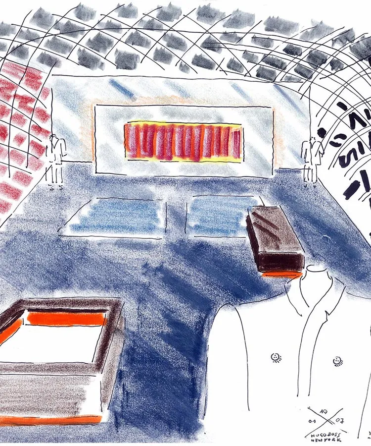 Sketch for the Hugo Boss Concept Store, New York (US), 2007–08