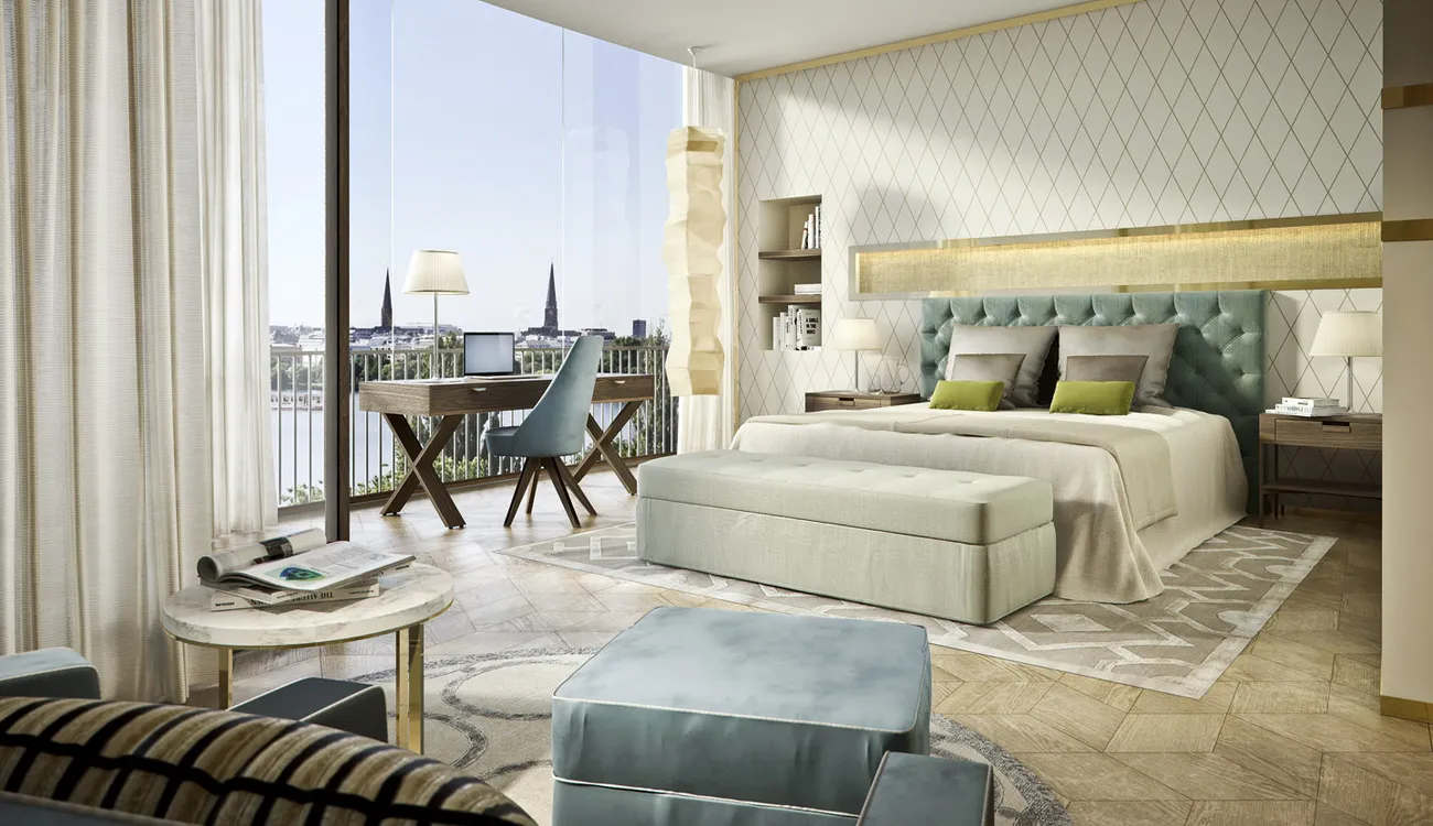 The Fontenay luxury hotel, blue room. A project with Störmer Murphy and Partners