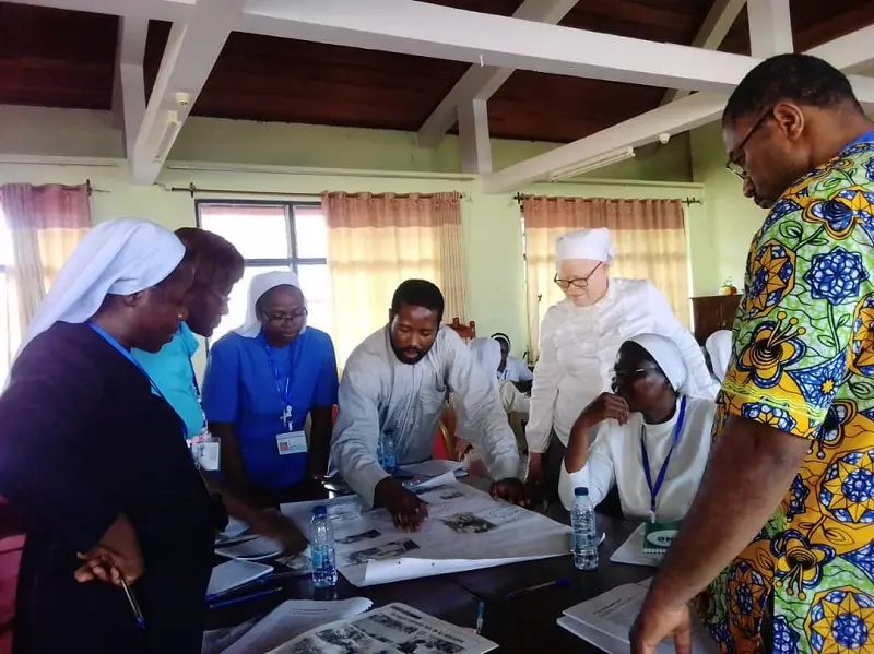 Prayer of Sr. Mercy on the eve of the Talitha Kum laboratory in Yaoundé, Cameroon, November 19, 2018 for the official launch of the Cameroon network