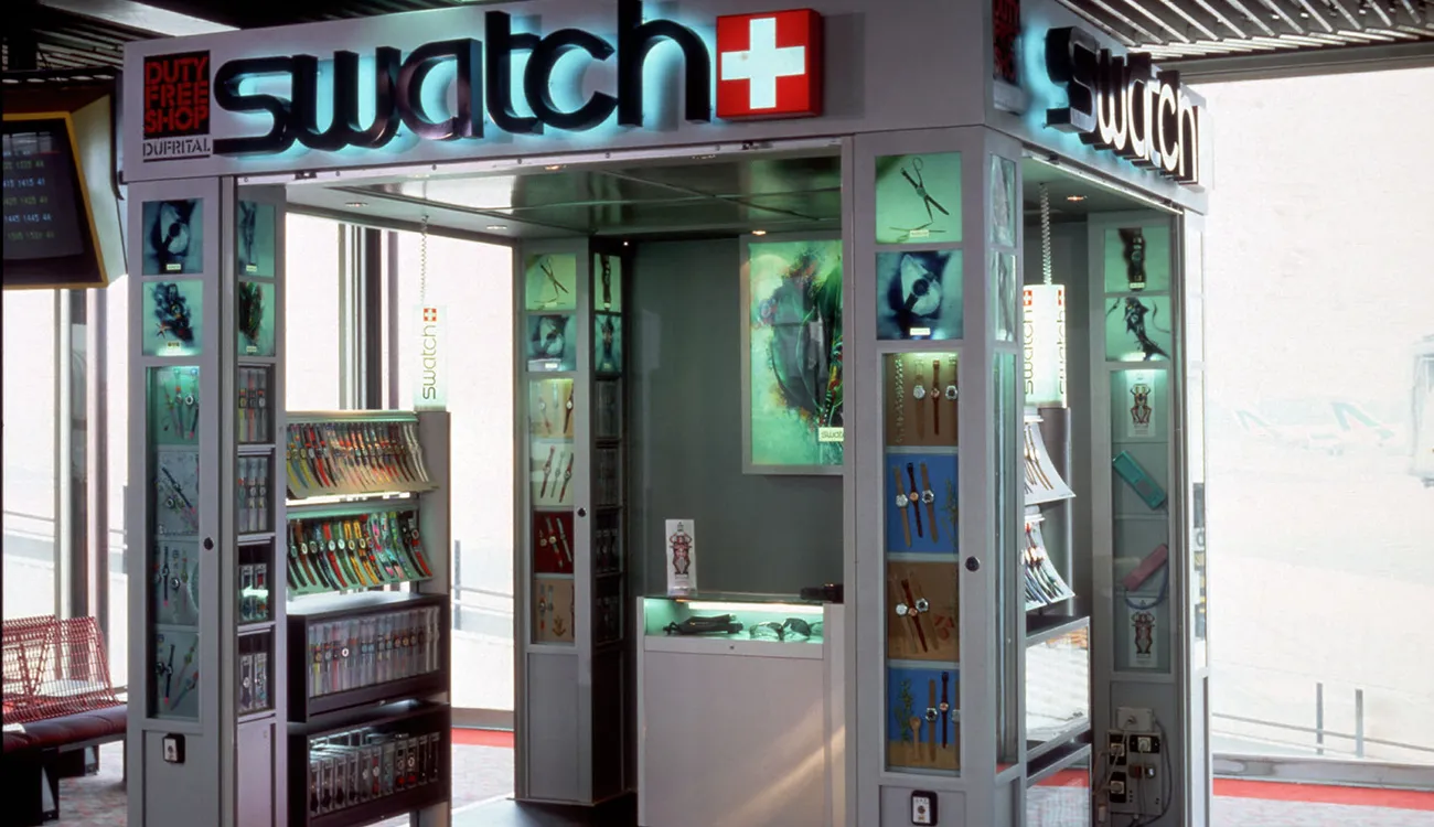 Swatch retail system, worldwide, 1990