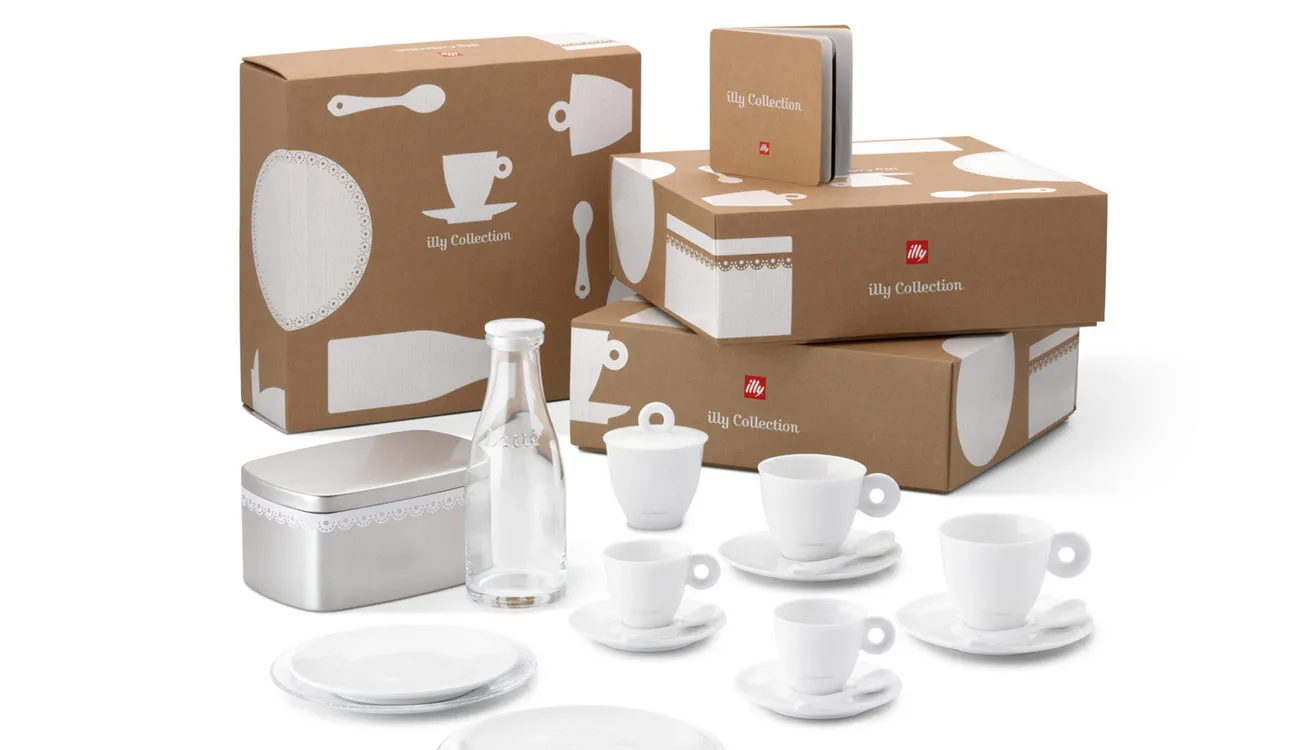 illy bar accessories, cups, accessories and packaging