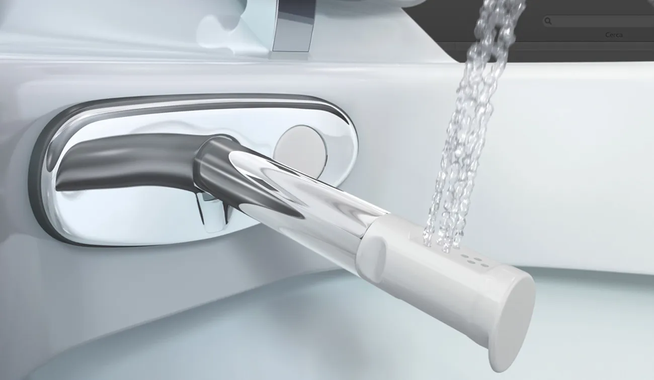 Deatail of Acquaclean Sela, sanitary ware for Geberit, 2013