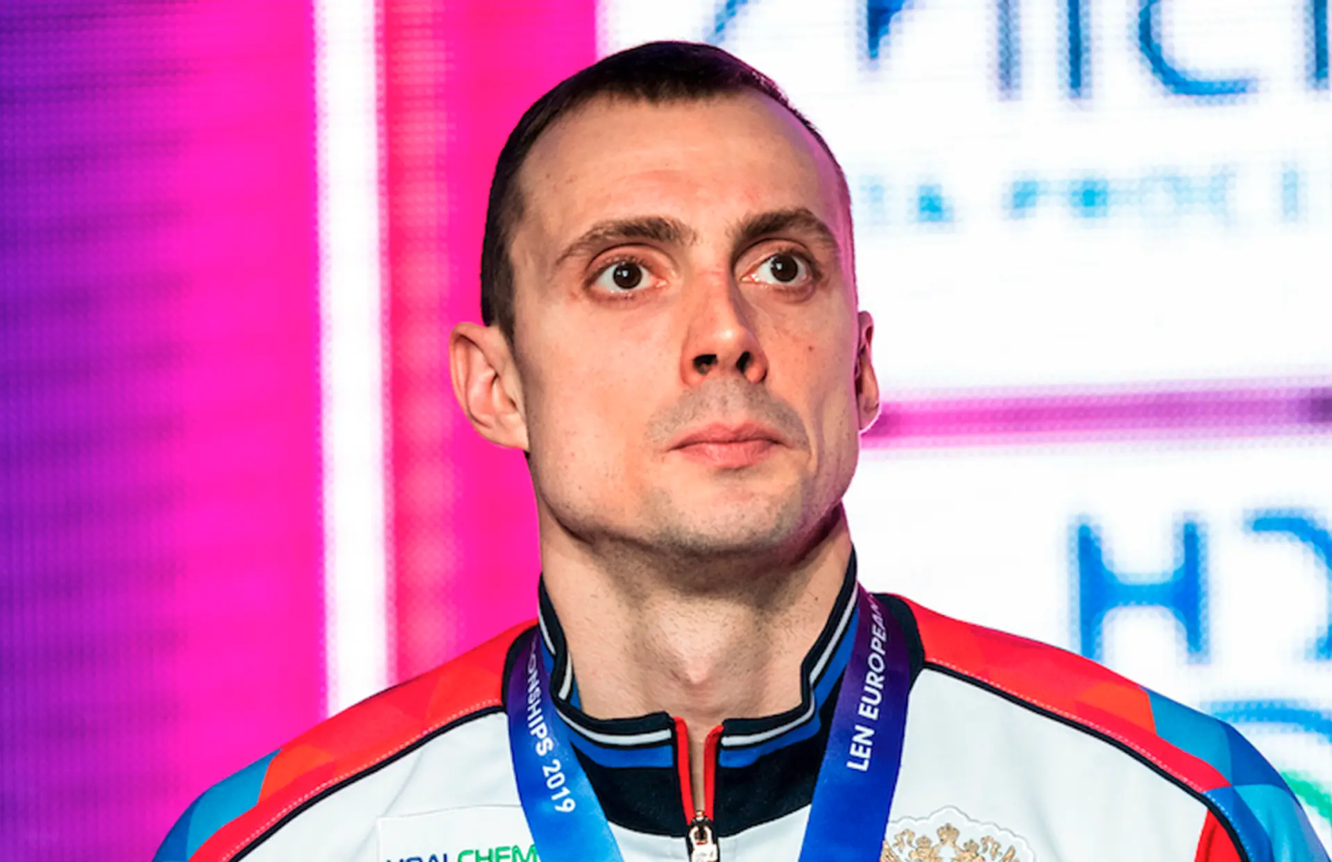 La nazionale russa di nuoto durante una competizione