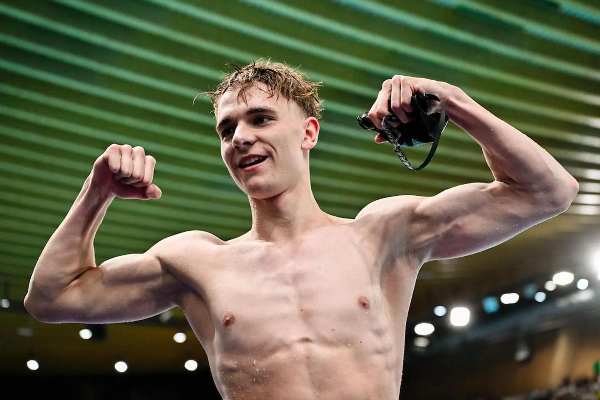 Johannes Liebmann dopo il record mondiale dei 1500 stile libero
