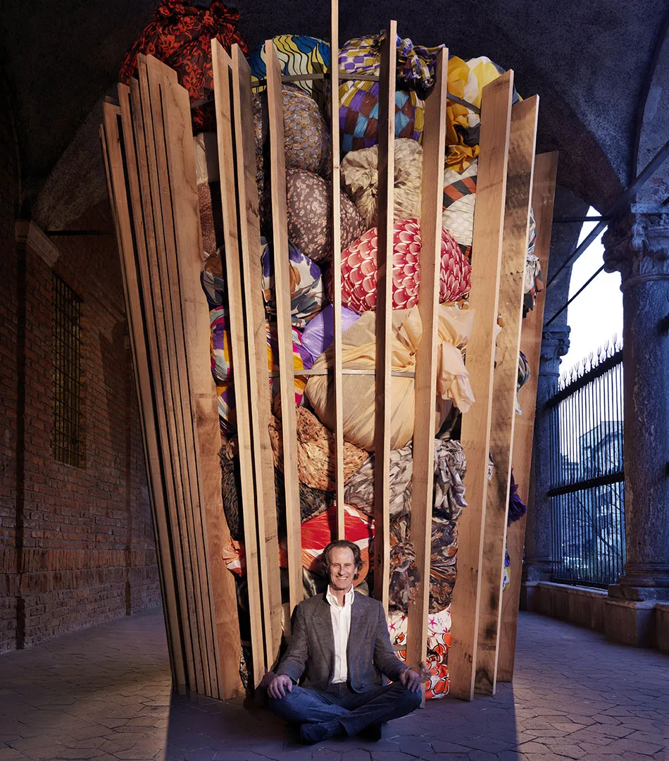 The Wooden Beacons installation